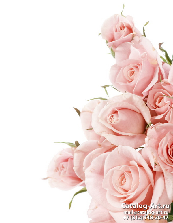 Натяжные потолки с фотопечатью - Розовые розы 3